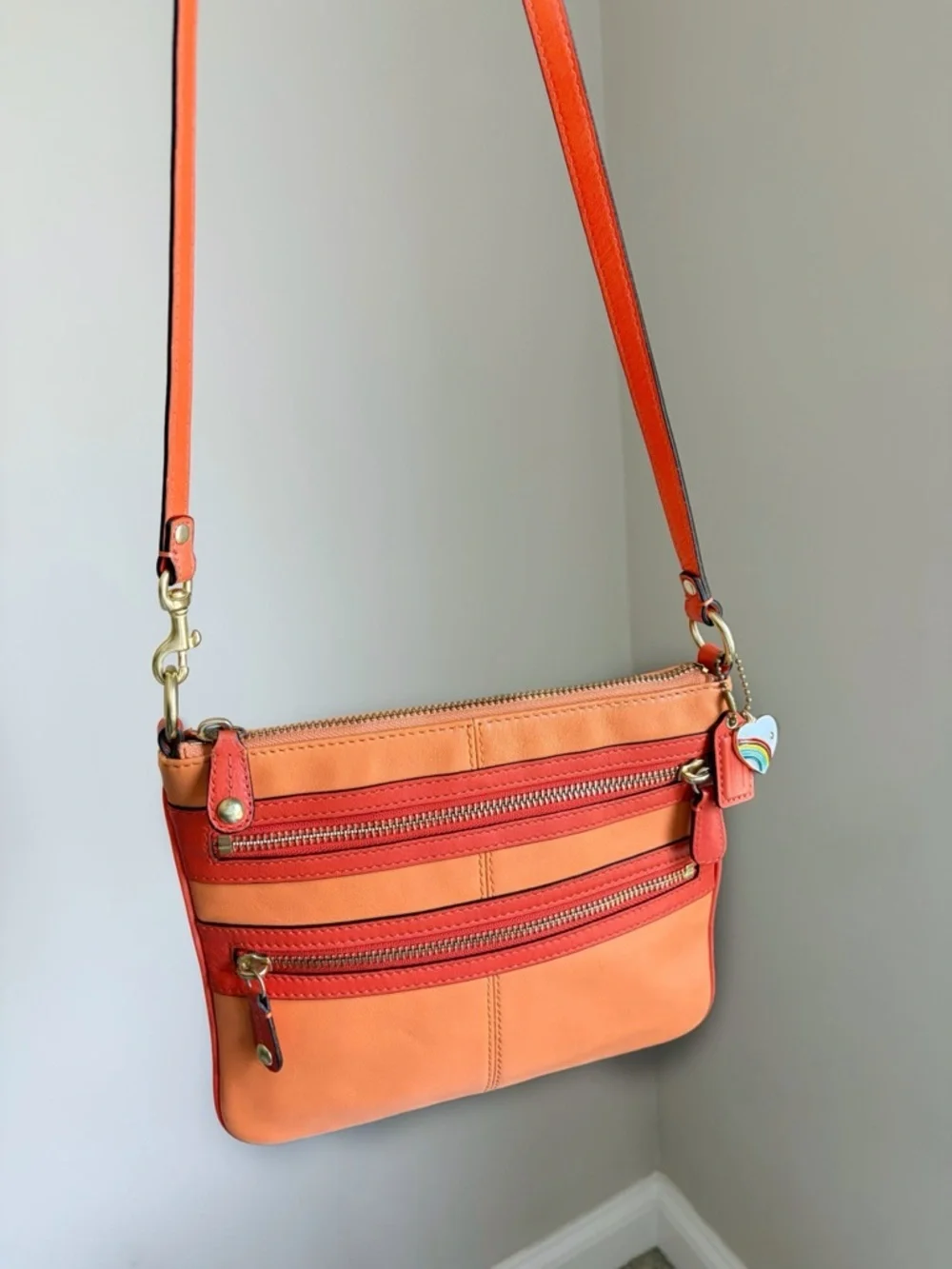 Coach Bonnie Double Zip Pocket Swing Crossbody Bag